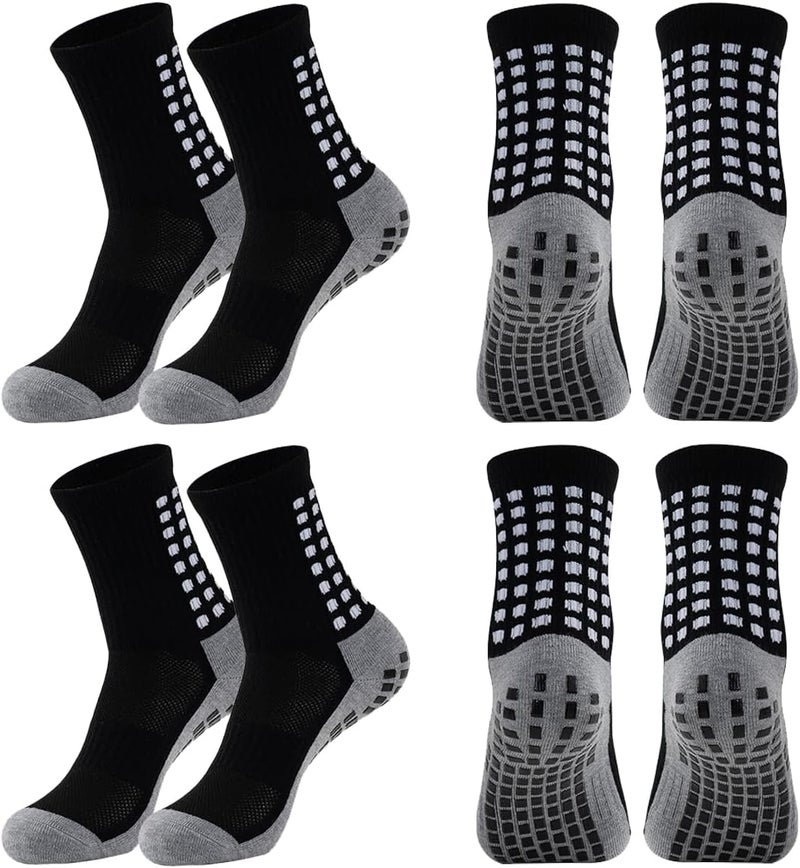 BUKEORE Store 4/6 Pairs Grip Soccer Socks Anti Slip Non Slip Men's Athletic Socks for Football Basketball Sports - Image 1
